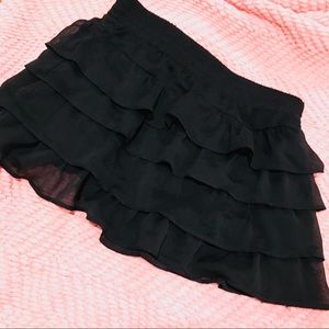 Zenana S Black ruffle skirt